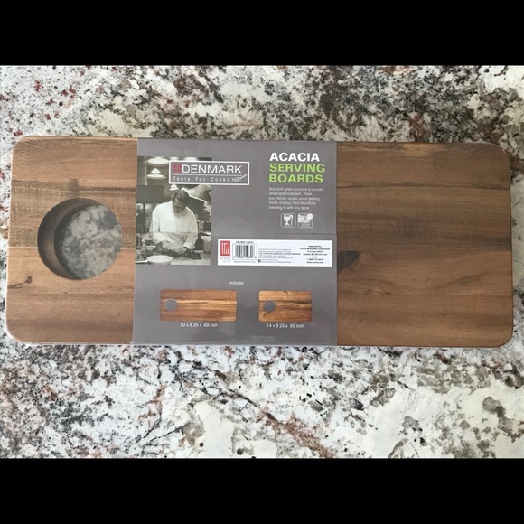 Acacia Wood Serving Boards Set of 2 - Picture 2 of 2